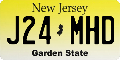 NJ license plate J24MHD