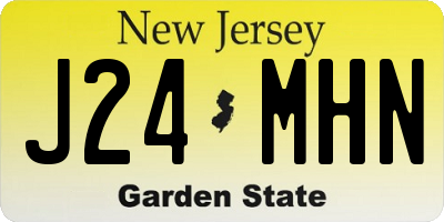 NJ license plate J24MHN