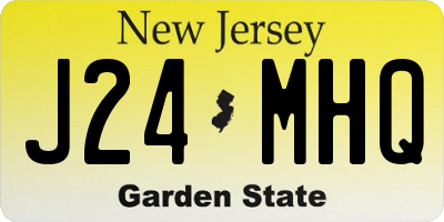 NJ license plate J24MHQ