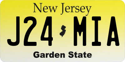 NJ license plate J24MIA
