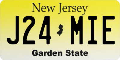 NJ license plate J24MIE