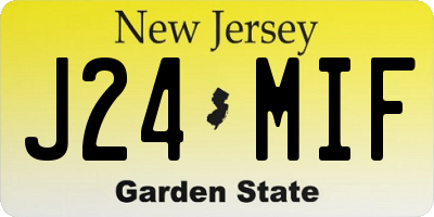 NJ license plate J24MIF