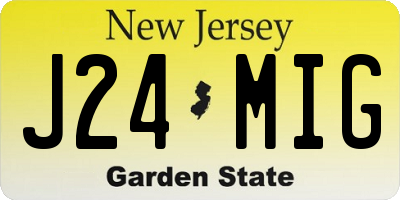 NJ license plate J24MIG