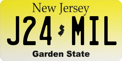 NJ license plate J24MIL