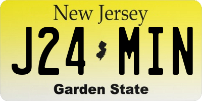NJ license plate J24MIN