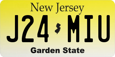 NJ license plate J24MIU