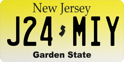 NJ license plate J24MIY