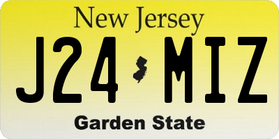 NJ license plate J24MIZ