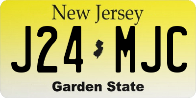 NJ license plate J24MJC