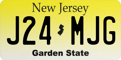 NJ license plate J24MJG