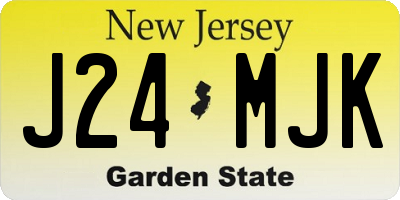 NJ license plate J24MJK