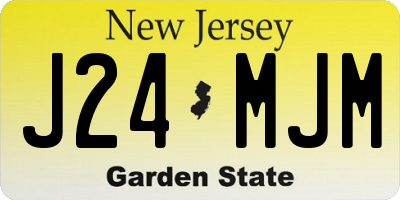 NJ license plate J24MJM
