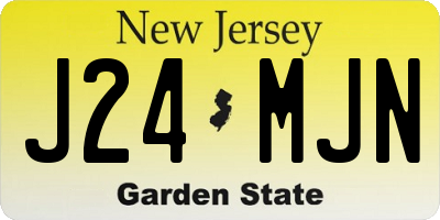 NJ license plate J24MJN