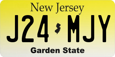 NJ license plate J24MJY