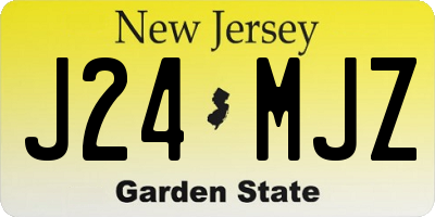 NJ license plate J24MJZ