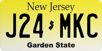 NJ license plate J24MKC