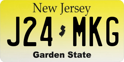 NJ license plate J24MKG