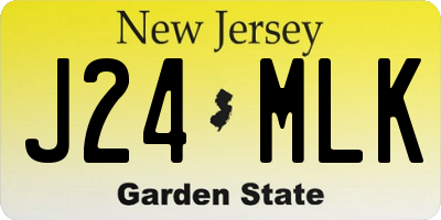 NJ license plate J24MLK