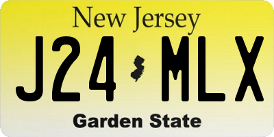 NJ license plate J24MLX