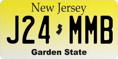 NJ license plate J24MMB