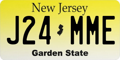 NJ license plate J24MME