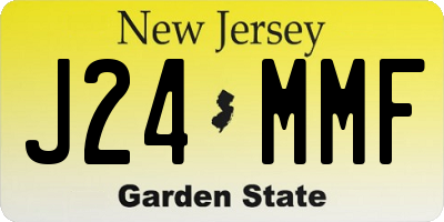 NJ license plate J24MMF