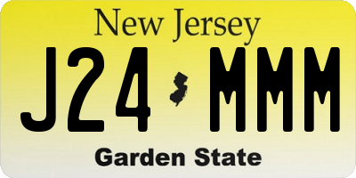 NJ license plate J24MMM