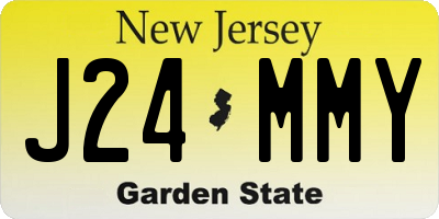 NJ license plate J24MMY