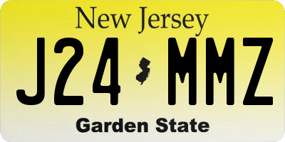 NJ license plate J24MMZ