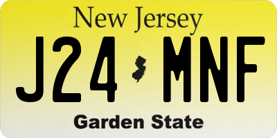 NJ license plate J24MNF