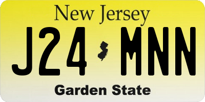 NJ license plate J24MNN