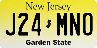 NJ license plate J24MNO