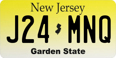 NJ license plate J24MNQ