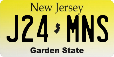 NJ license plate J24MNS
