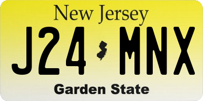 NJ license plate J24MNX