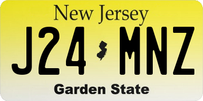 NJ license plate J24MNZ