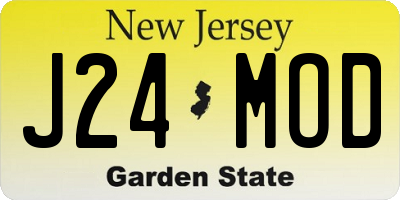 NJ license plate J24MOD