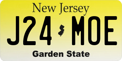 NJ license plate J24MOE