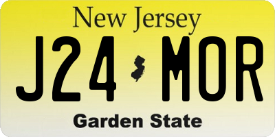 NJ license plate J24MOR