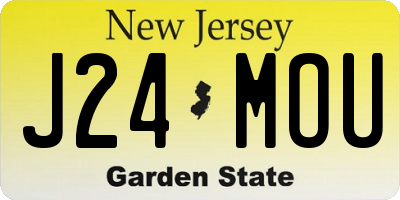 NJ license plate J24MOU