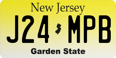 NJ license plate J24MPB