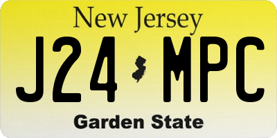 NJ license plate J24MPC