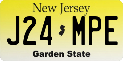 NJ license plate J24MPE
