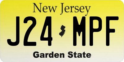 NJ license plate J24MPF