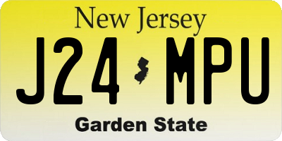 NJ license plate J24MPU