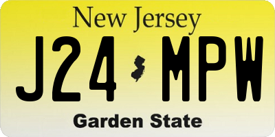 NJ license plate J24MPW