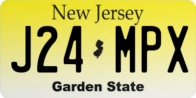 NJ license plate J24MPX