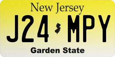 NJ license plate J24MPY