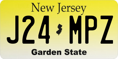 NJ license plate J24MPZ