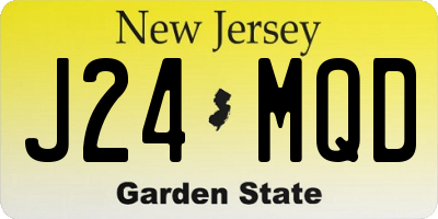 NJ license plate J24MQD